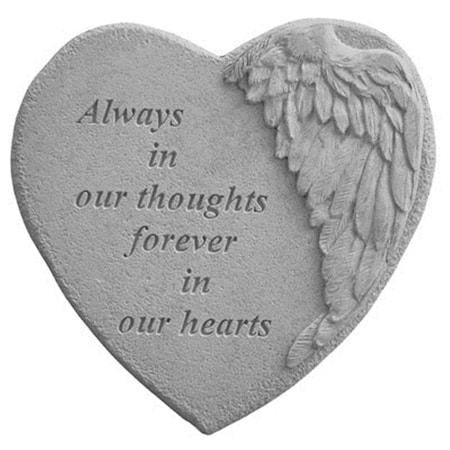 Kay Berry Winged Heart Memorial Stone - Always In Our Thoughts. KA313392